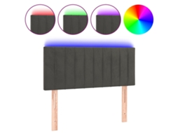 Cabeceira de Cama com Luzes Led Veludo Cinza Escuro MAISON EXCLUSIVE (80x5x78 cm)
