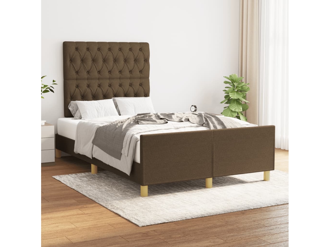 Vidaxl Estrutura De Cama Sem Colchão 120x190cm Castanho Escuro