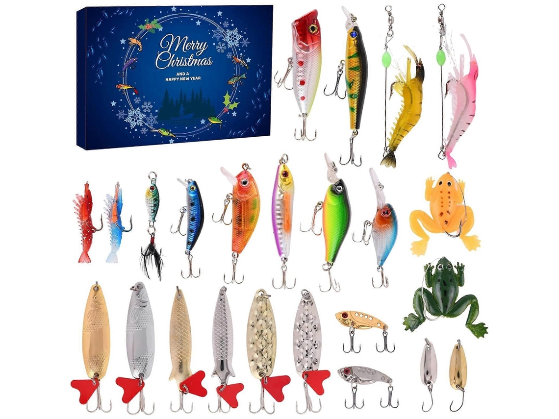 Calendário De Advento Com 24 Iscas De Pesca