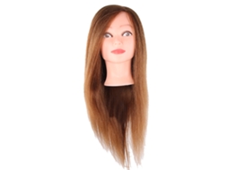 Cabeça De Boneca Para Prática De Cabeleireiro Com Cabelo Real E Sintético 60-65cm Ideal Para Escolas E Salões