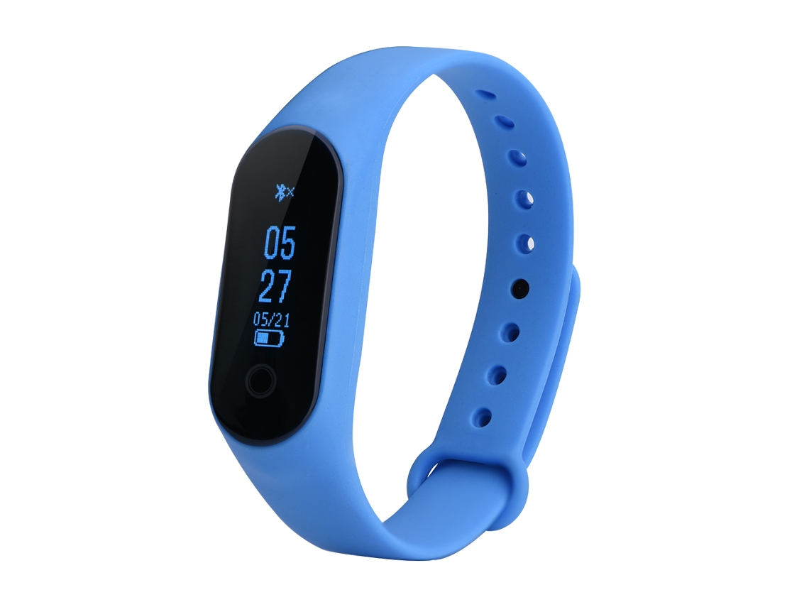 Pulseira inteligente M6s, azul, monitoramento de sono e frequência EOOCOO