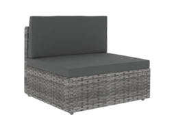Maison Exclusive - 7 Pcs Conjunto Lounge De Jardim C/ Almofadões Vime Pe Cinzento