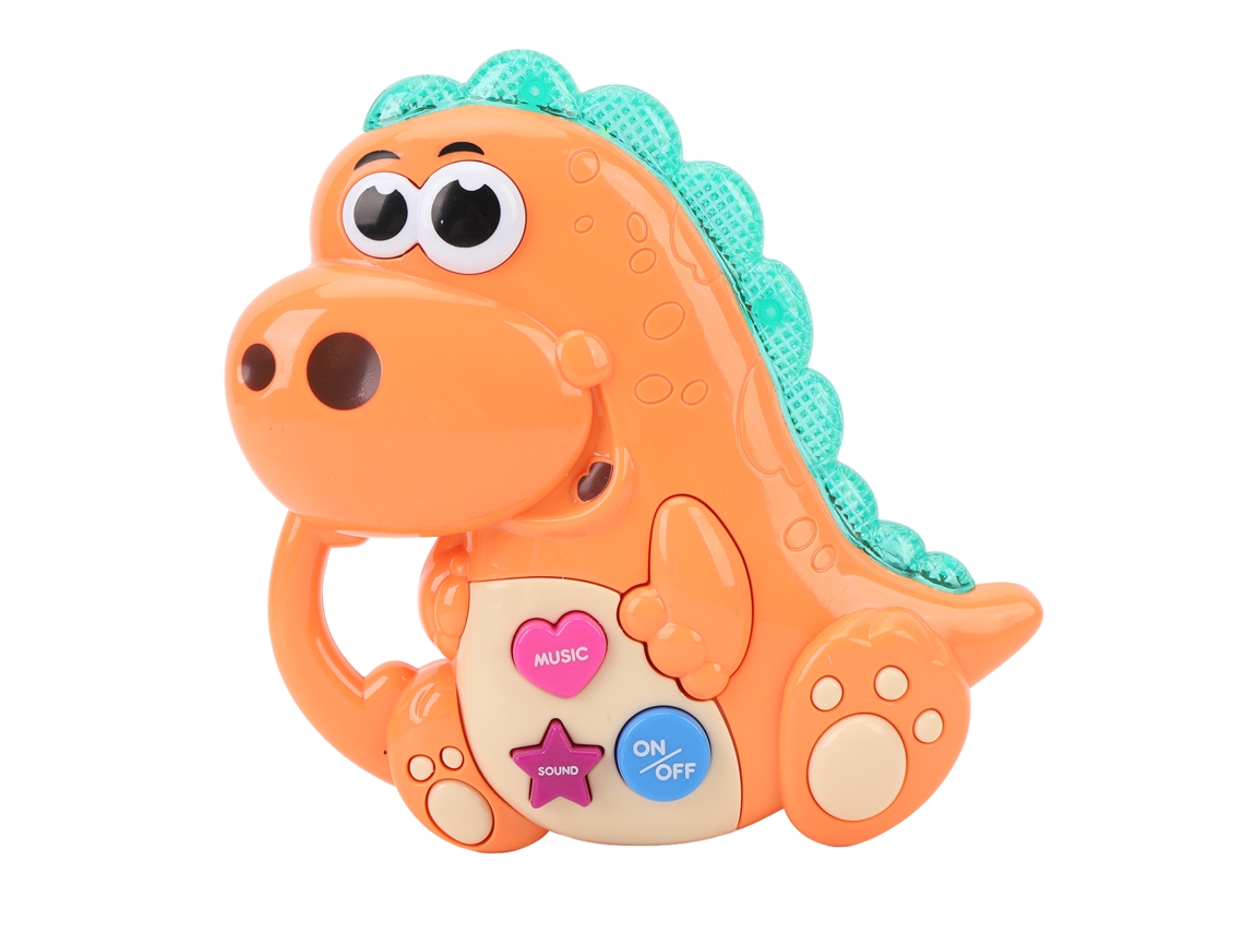 Mali brinquedo Musical Eletrônico Dinossauro Luz e Som para Educação Infantil Precoce Laranja