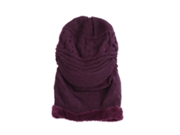 Gorro Bufanda de Inverno com Forro Polar e Aletas S/MARCA