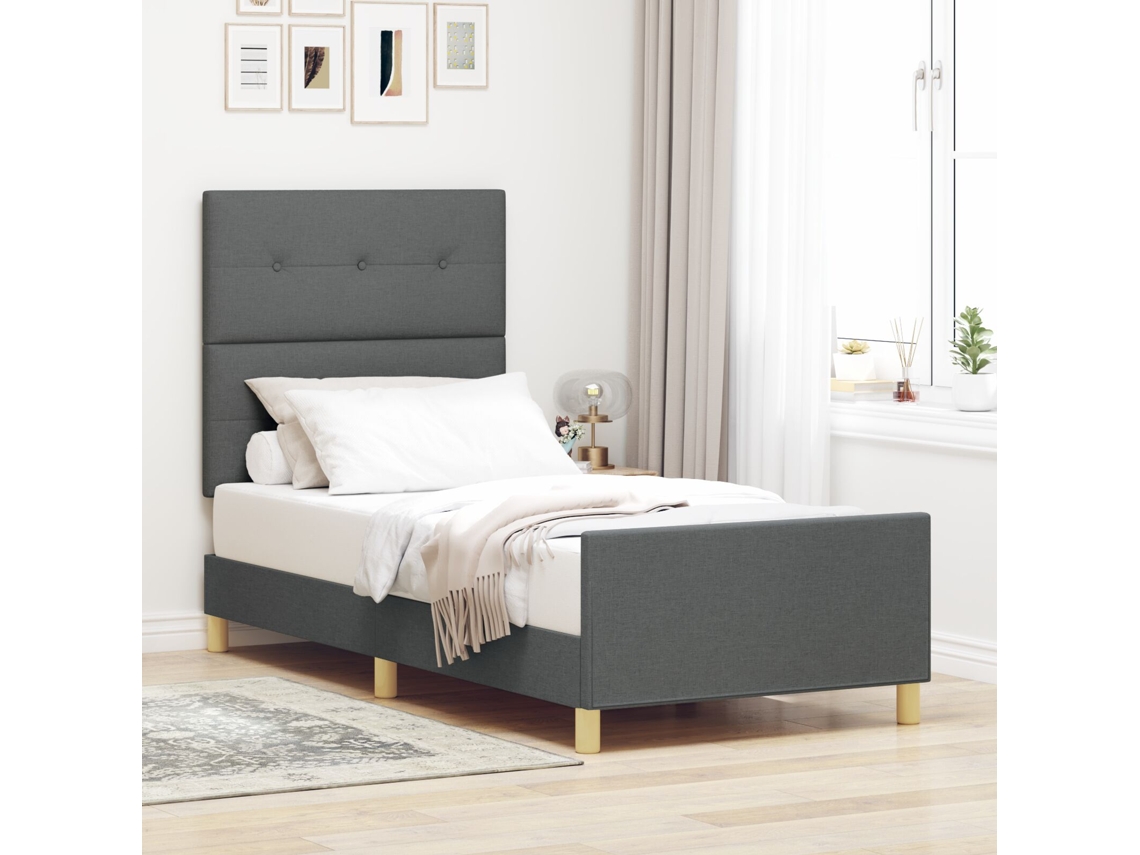 Cama Cinza Lovely Home Plástico Tecido Cinzento (90x200)