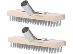 Conjunto de 2 cabeças de escova Stobaza para pisos de concreto, cerdas rígidas, limpeza com arame de aço | S/MARCA
