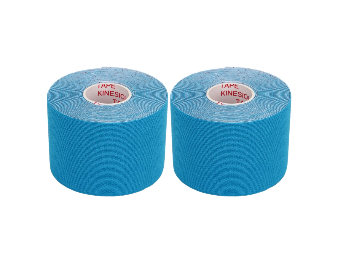 2026rebe-2pcs Cinta De Kinesiología Atlética 5cm X 5m Para Músculos, Fitness Y Bádminton, Azul Cielo