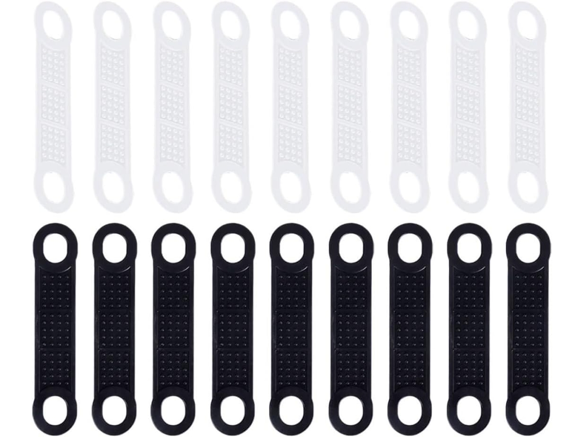 Homsfou 50 Unidades De Tiras Autoadesivas Antiderrapantes Silicone Preto E Branco Para Cabides Roupa