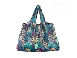 Sacola De Compras Dobrável De Nylon Reciclável, Ecológica E Amiga Da Cultura Local, Ideal Para Mulheres. Com Estampa Floral E Bolso Para Frutas E