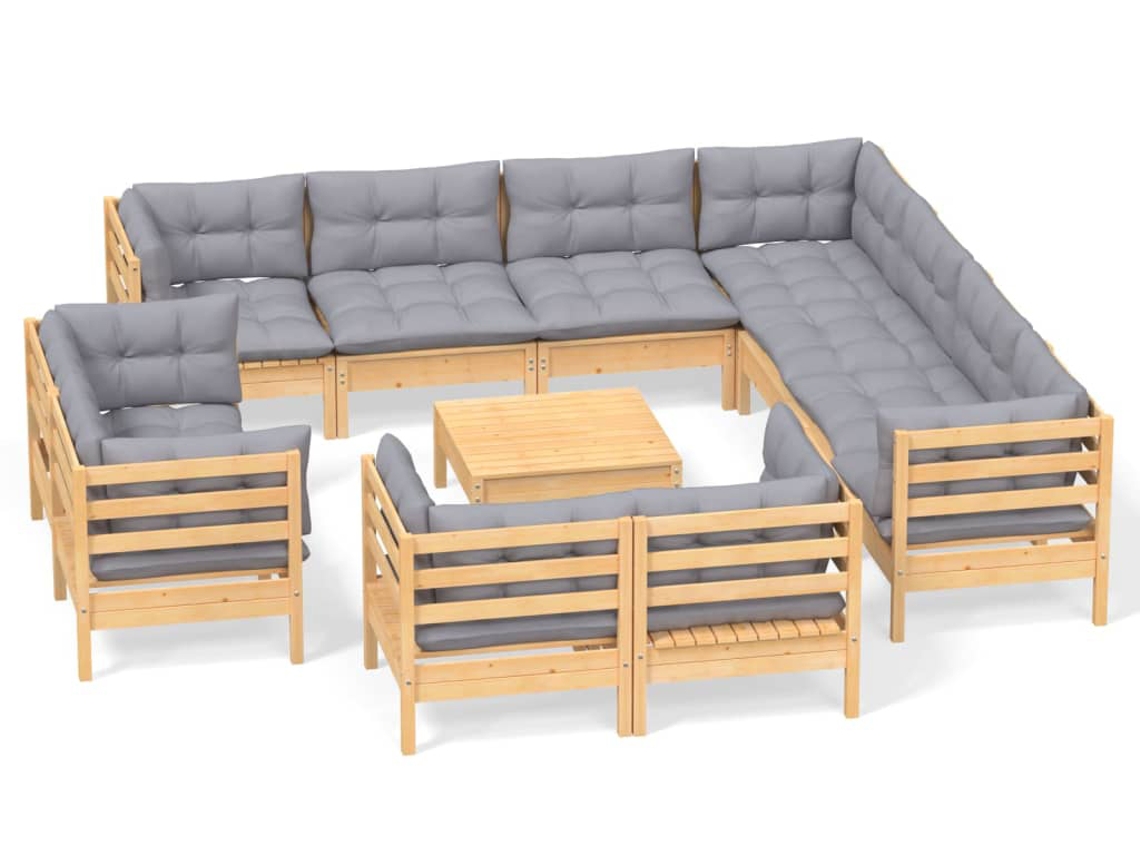 Garden Lounge Set, Garden Lounge Sets Vidaxl Cinzeto Madeira De Pinho (n/a)