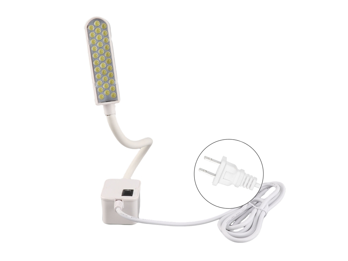 Rebe-luz Para Máquina De Costura 33led Resaltado Mangueira Metálica Ajustável 360 Graus Adsorção Magnética 110‑240v Plug Us