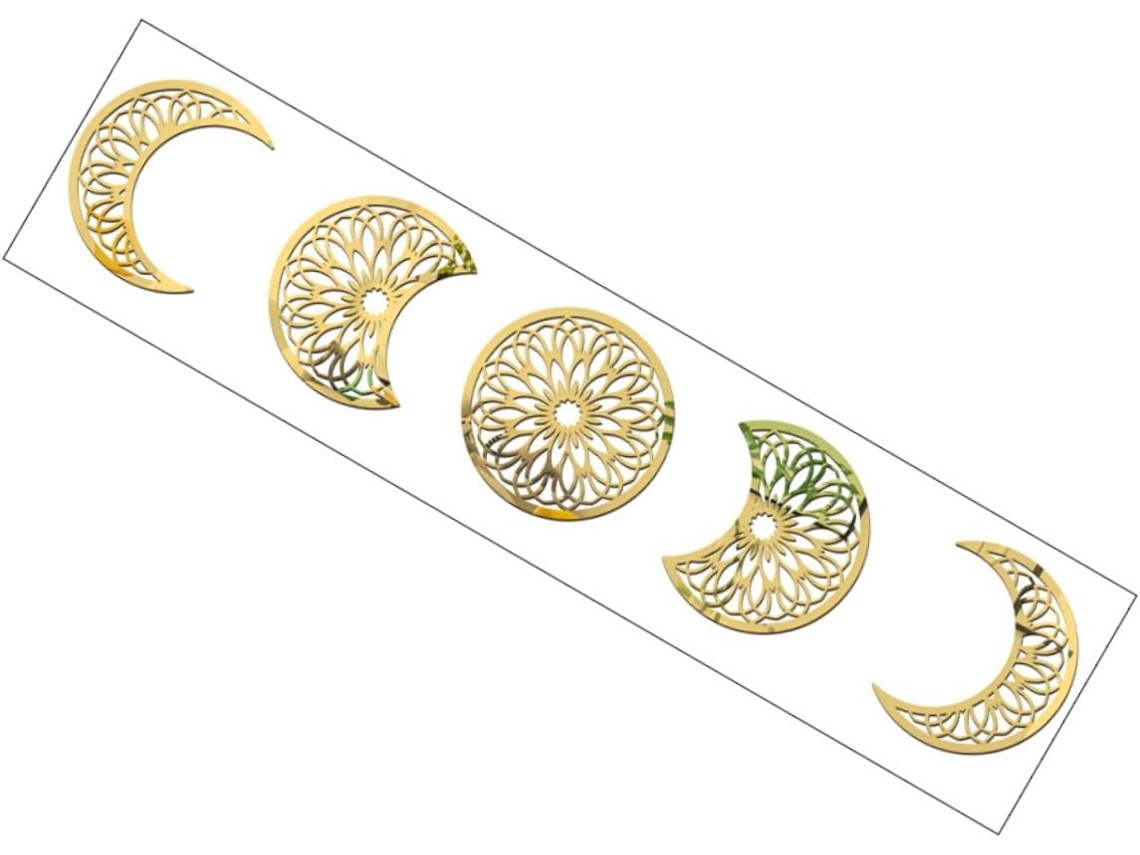 Adesivo Parede 3d Acrílico Dourado Resistente Elegante Ideal Decoração Paredes Cozinha Academia Acabamento GOKOCO