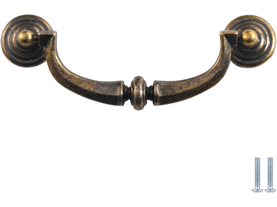 Conjunto De 4 Puxadores Gaveta Estilo Antigo Com 3, 93 Polegadas 100mm De Distância Entre Furos, Em Bronze Vintage