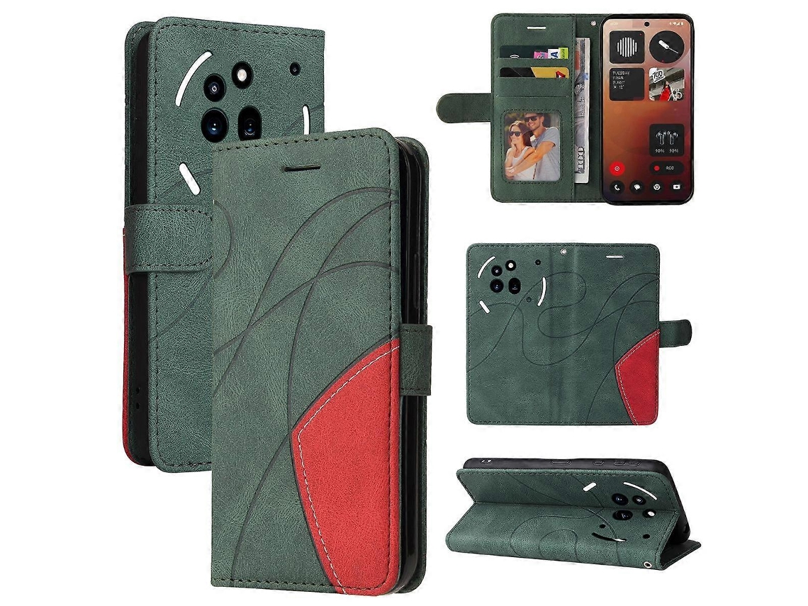 Capa De Celular Flip Em Couro Bicolor Para Nothing Phone 3a Pro