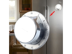 Temporizador De Cozinha, Mecânico, Com Forte Alarme, Elegante Em Aço Inoxidável, Com Base Magnética, Sem Pilhas