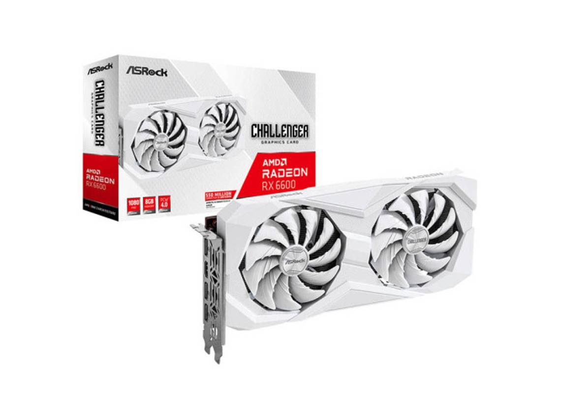 Vga ASROCK Rx6600 Clw 8G Branco Amd Rx6600 8Gb Gddr6 128Bit Hdmi3Dp 2 Ventiladores