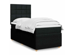 Vidaxl Cama Com Molas/colchão 100x200 Cm Tecido Preto