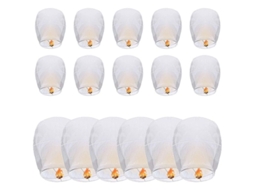 Lanternas Cielo Chinesas 100% Ecológicas Papel Resistente Ao Fogo, 20 Unidades