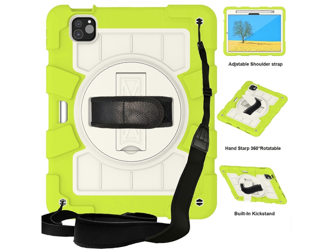 Capa de silicone híbrida à prova de choque Webake para tablet com alça de ombro