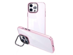 Suporte Casa Galvanizado Para Iphone 15 Pro Pele Sintética Rosa