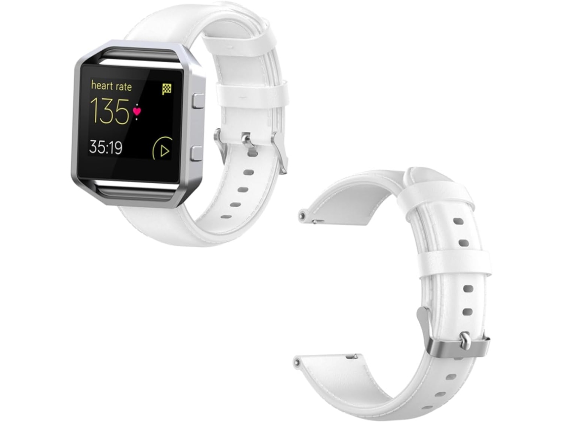 Pulseira De Couro Encerado Branco Para Smartwatch, Pu, Joia