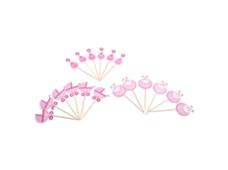 Laxiscreed Kit De 18 Decorações De Cupcake Para Aniversário De Menina E Baby Shower, Cor Rosa