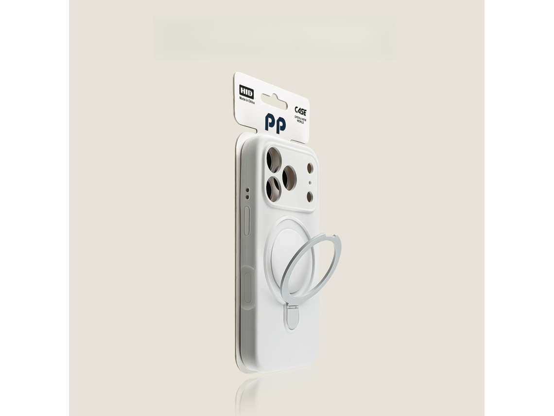 Capa Para Iphone 18 Pro Max Com Suporte Magnético , Compatível Com Magsafesilicone Branco Hibbent