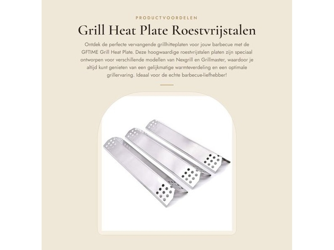 Placa De Churrasco Aço Inoxidável 37cm - Peças De Reposição - Apropriado Para Nexgrill/kenmore - Tábua De Aquecimento - Grillmaster - Rebarba Flavouri