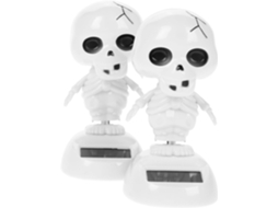 Conjunto De 2 Peças De Decoração Solar De Halloween: Fantasmas Dançantes E Esqueletos Com Cabeças Que Balançam, Ideais Para Quarto E Jardim.