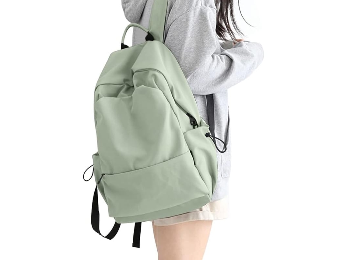 2026-mochila Grande Impermeável Para Notebook Linjou Leve Casual Ajusta 14 Polegadas Verde Claro