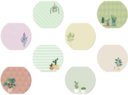 8 Peças Blocos-notas Autocollants Amusants À Motif Plante, Papier Forte Adhérence, Design Unique Et Pour