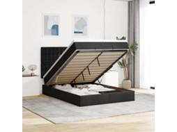 Vidaxl Estrutura de Cama Otomana com Colchões 140x200 Cm Veludo Preto