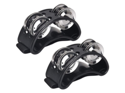 2 Peças De Tamborim De Pé Com Cascabelas De Aço E Correia Ajustável Para Percussão Musical