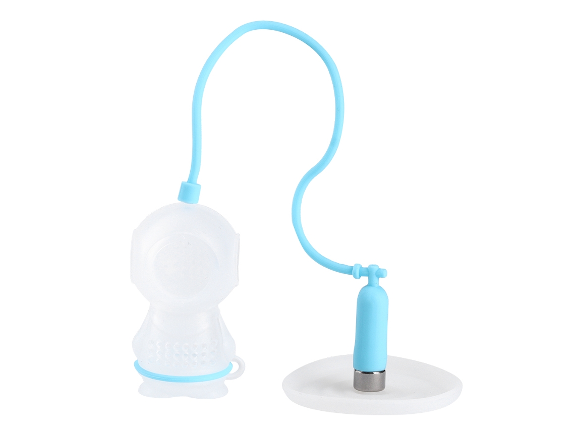 Infusor De Chá Inovador Em Silicone Com Formato Mergulhador Para Preparar Casa, Azul Claro. Aquaforge