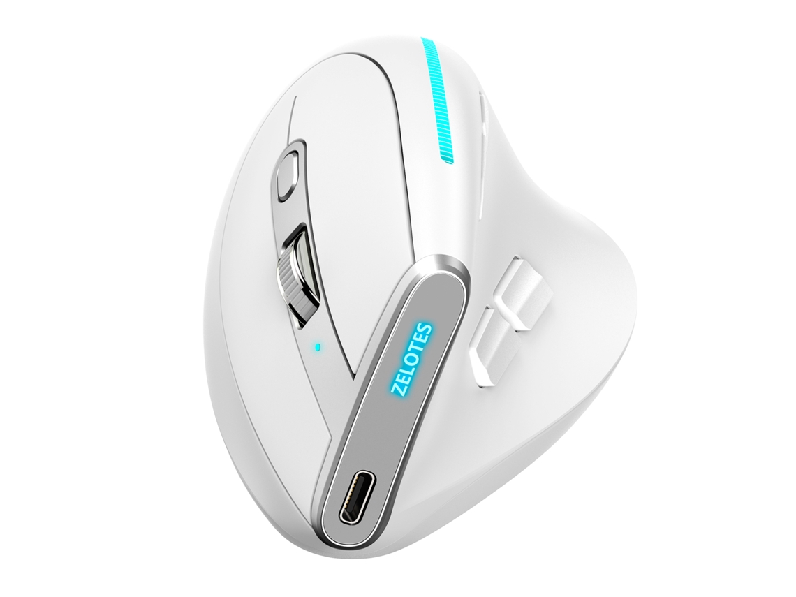 Mouse Sem Fio Vertical Bluetooth 2.4g Com Iluminação Colorida E Bateria De Lítio Integrada De 730mah.