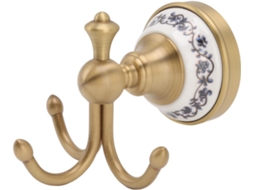 Cabide De Parede Para Banheiro, Elegante, Em Cobre E Cerâmica,