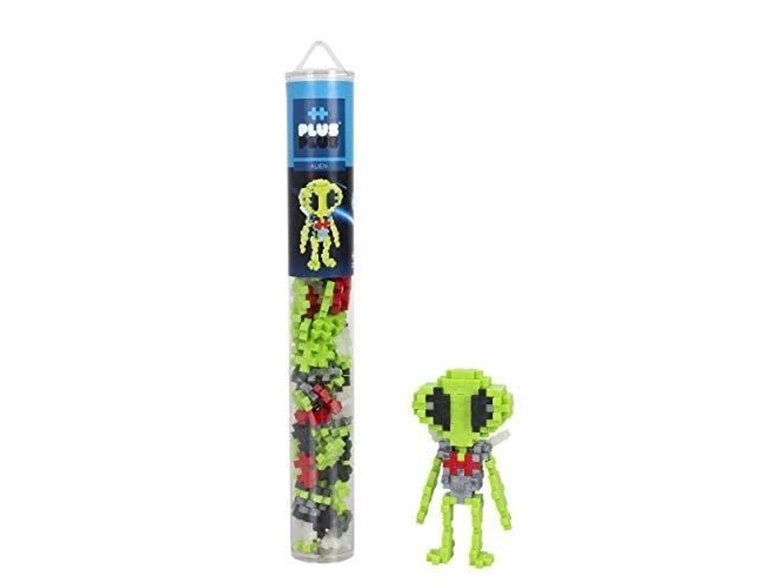 Kit de Construção Plus Plus Alien Tube 100 Peças 3 Anos Feito na Dinamarca