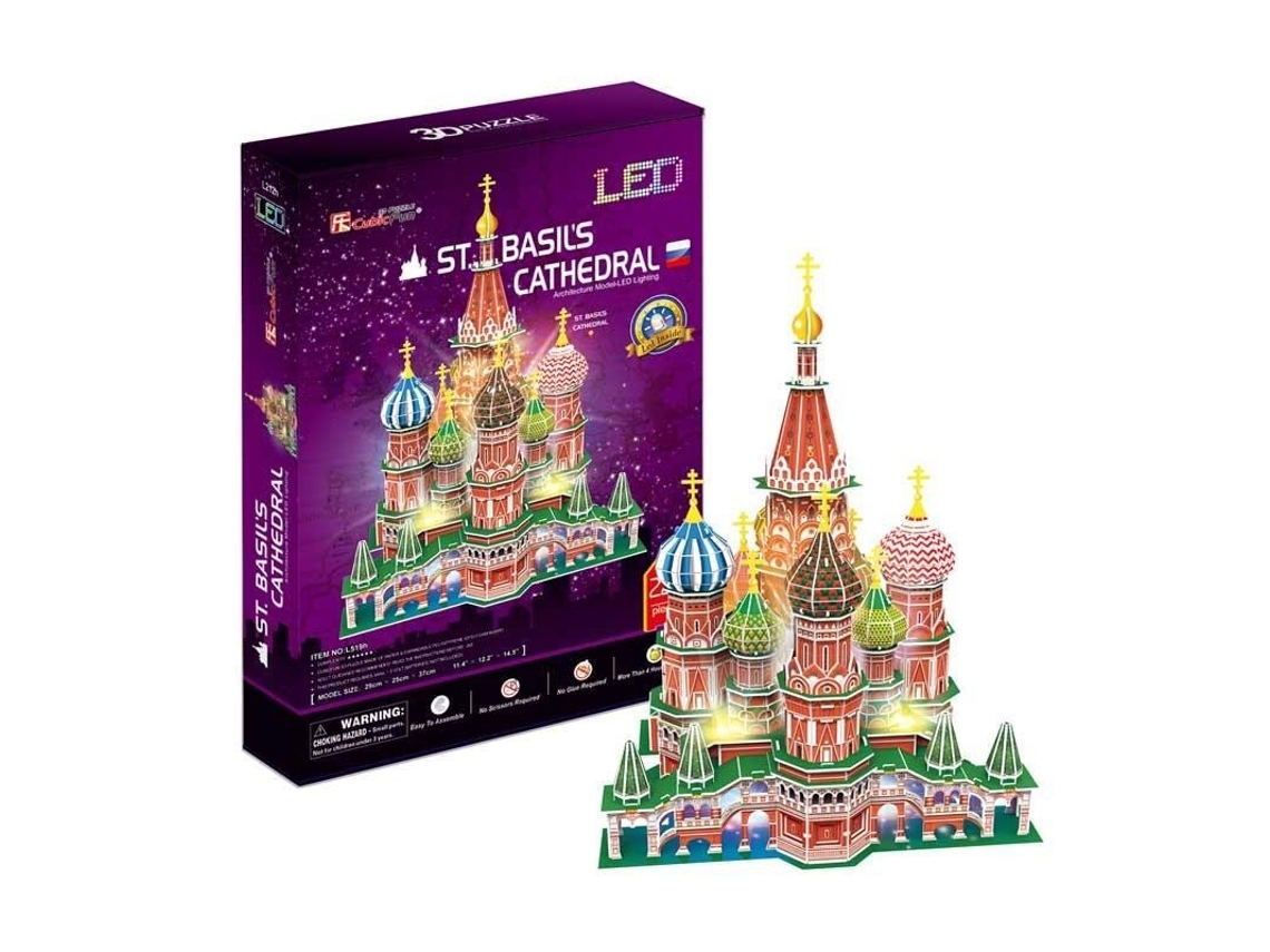Puzzle 3D da Catedral de São Basílio com Luzes LED