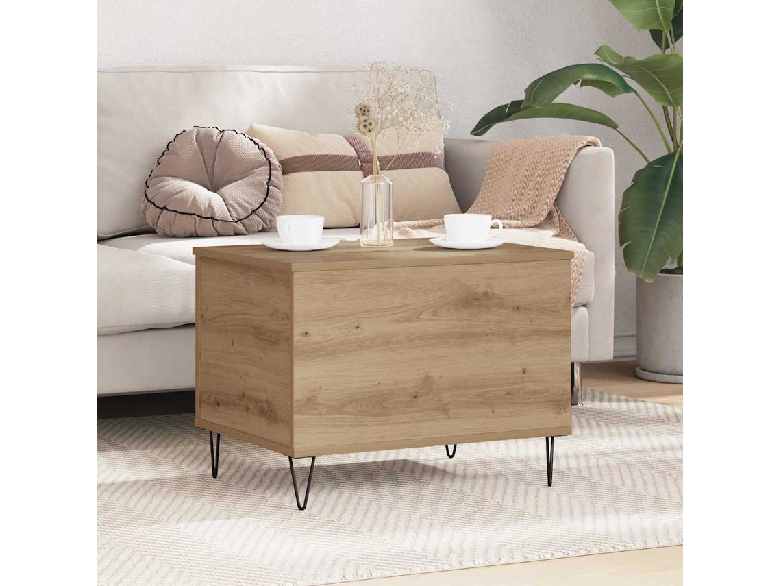 Vidaxl Mesa De Centro Carvalho Artesanal 60 X 44,5 X 45 Cm