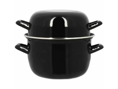 Caçarola Com Tampa Menastyl Preto Aço Esmaltado Vitrificado 2 Peças