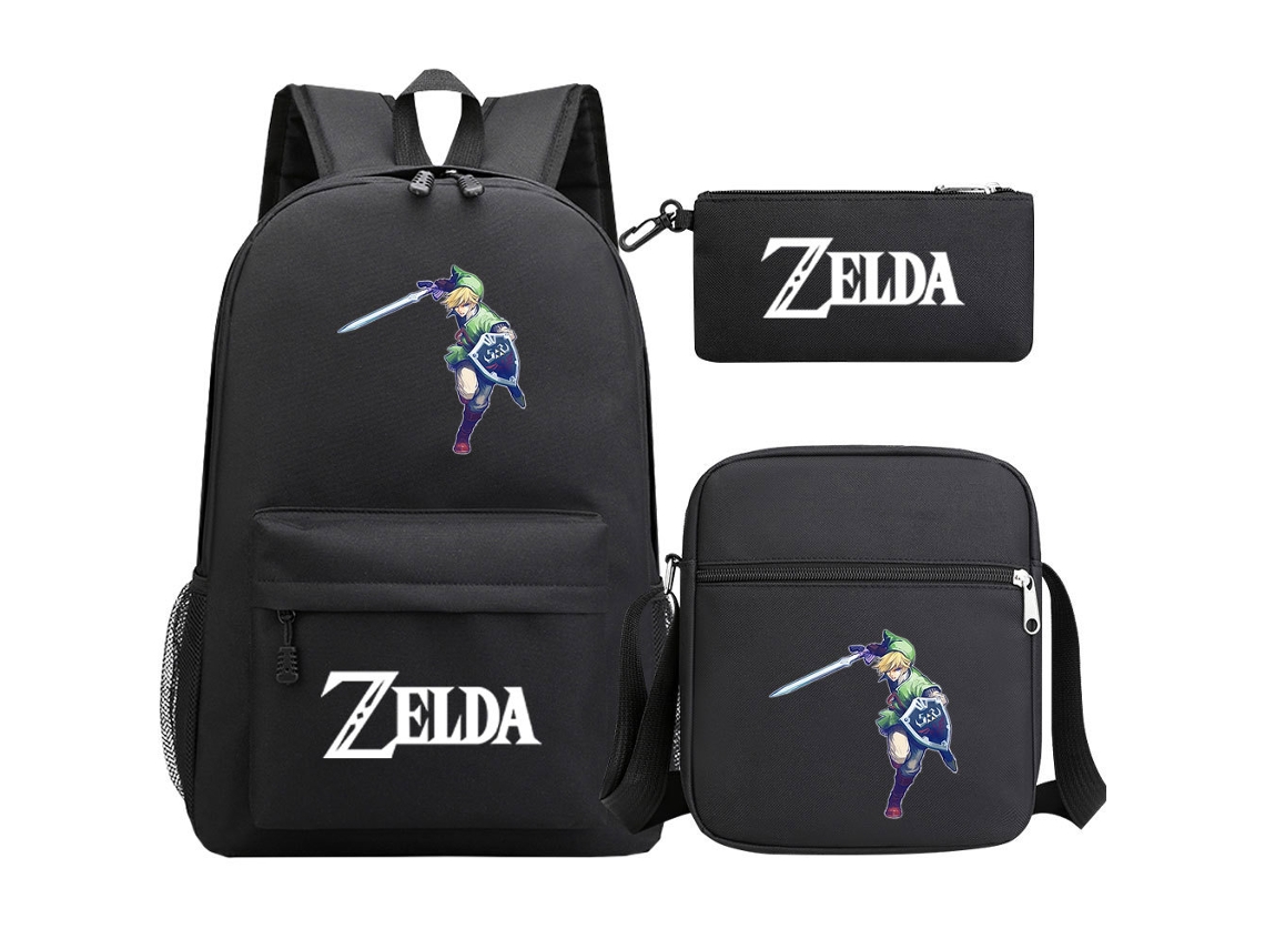 Conjunto de Três Peças de Mochila KOHREE Estudantil Zelda Kingdom