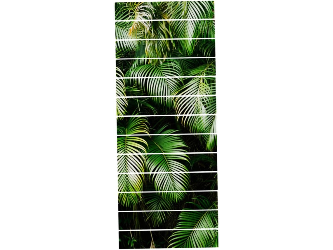 Adesivos Decorativos Impermeáveis em Pvc com Folhas de Palmeira Tropicais em 3d para Escadas. SFUSHOS