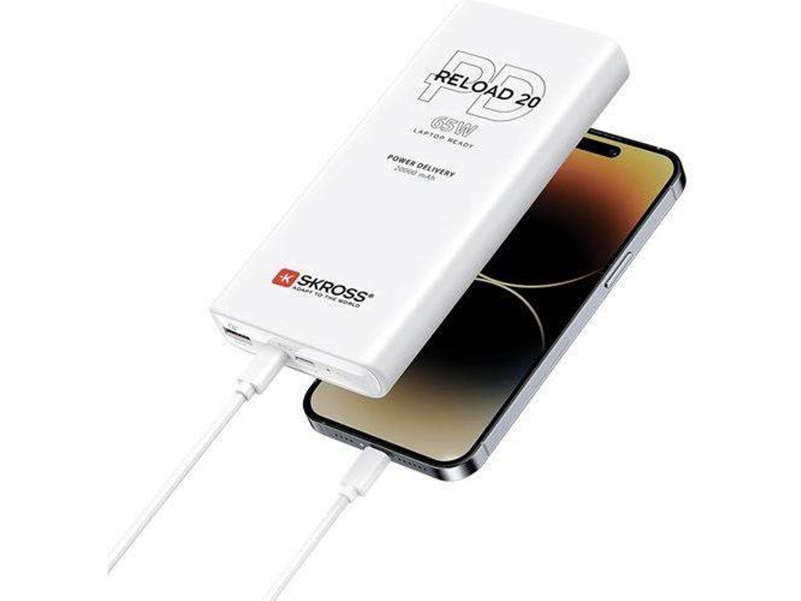 Powerbank SKROSS Reload 20 PD USB-C/USB-A 20000mAh (65W - Branco)