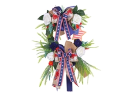Guirlanda Artificial De 55cm Para Porta Na Decoração De Dia Da Independência Americana - Laxiscreed
