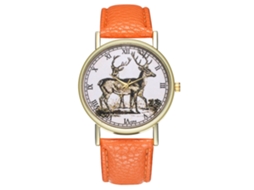Reloj De Pulsera De Cuarzo Elegante Y Moderno Para Mujer Y Hombre Naranja