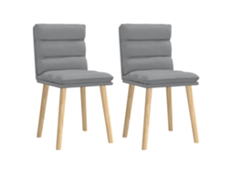 Vidaxl Cadeiras De Jantar 2 Pcs Tecido Cinzento-claro