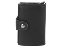 Carteira De Couro Pu Com Fivela, Dobrável, Bloqueio Rfid, Minimalista, Fina, Porta Cartões De Crédito Para Homens E Mulheres