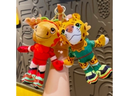 Kit 2 chaveiros pelúcia mascotes copa 2026, alce e leopardo, tecido macio YANYXR
