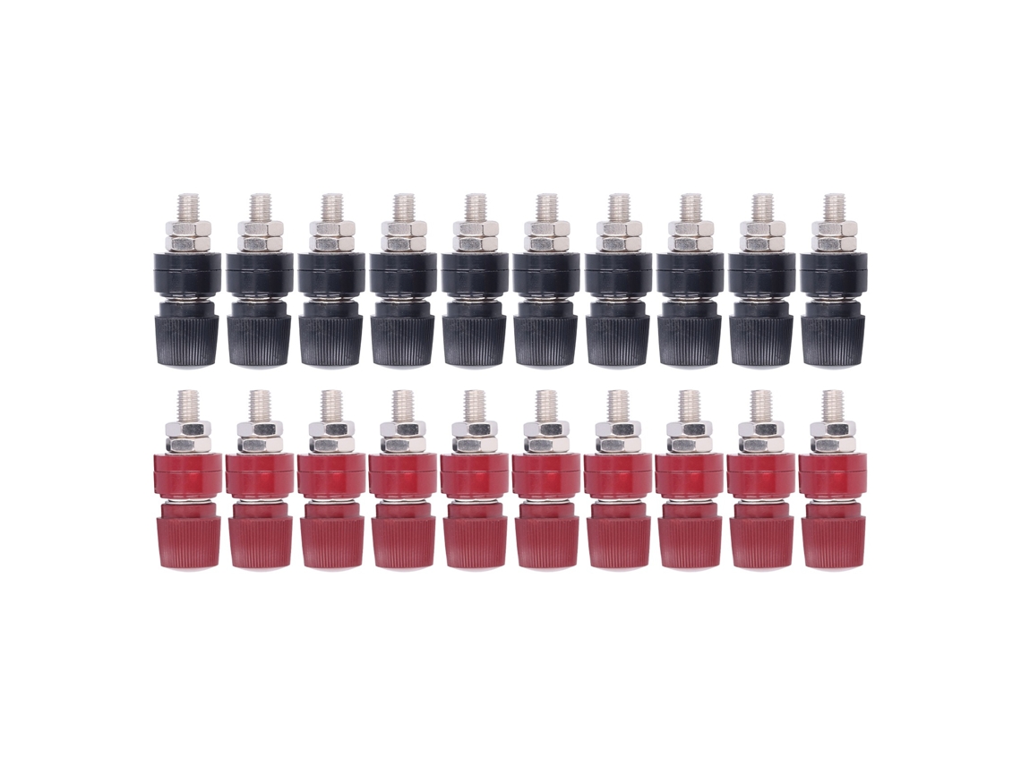 Terminal Block M8 Preto Vermelho Fácil Instalação Caminhão