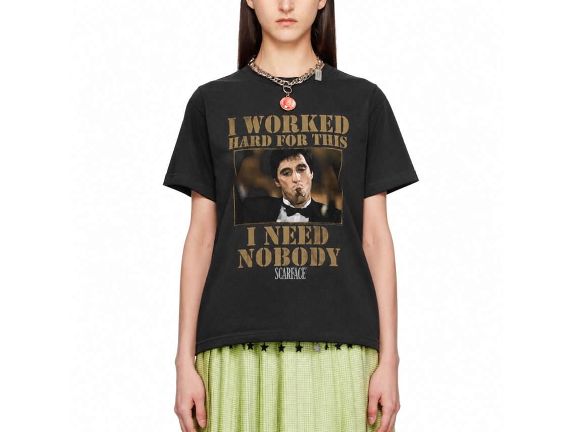 Rockinstone Scarface Movie Nobody Black Adult T-shirt Size:s
